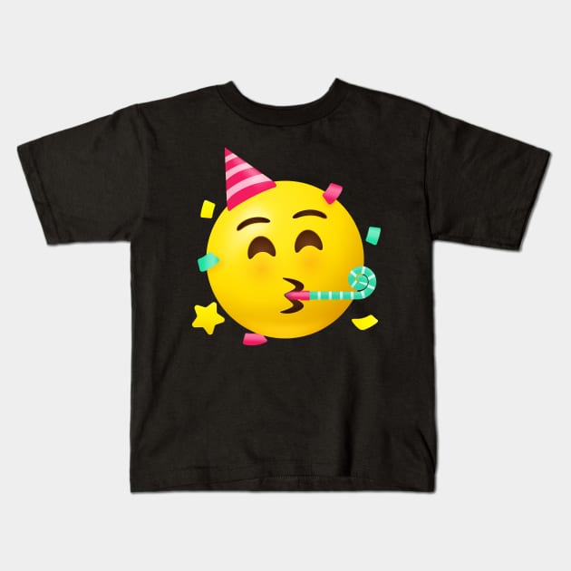 Party face emoji Kids T-Shirt by Vilmos Varga